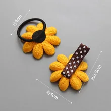 Детские заколки, повязка для волос, аксессуары для волос для маленьких девочек, резинка для волос, повязка для волос с цветком подсолнуха для девочек