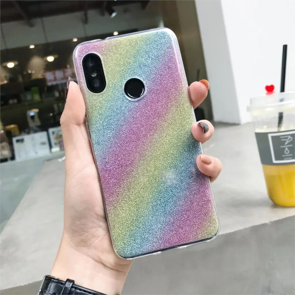 Glitter Gradient Case For XiaoMi 9 SE 8 A3 A2 Lite A1 RedMi Note 7 6 Pro 7A 6A 5A 5 Plus 4A 4X Cover TPU Silicon Soft Phone |
