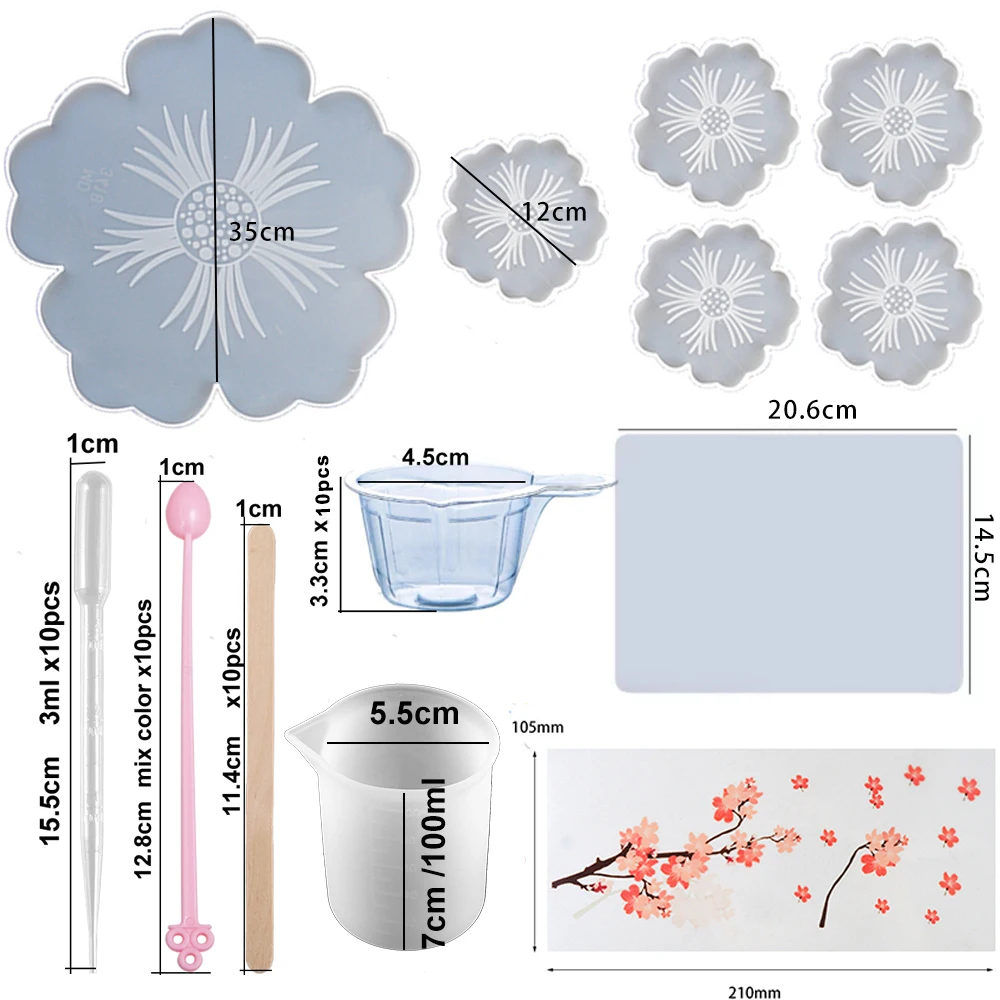 Silicone Molds DIY Kit With Resin Jewelry Making Set Epoxy Resin Mold  Casting Tools for Jewelry