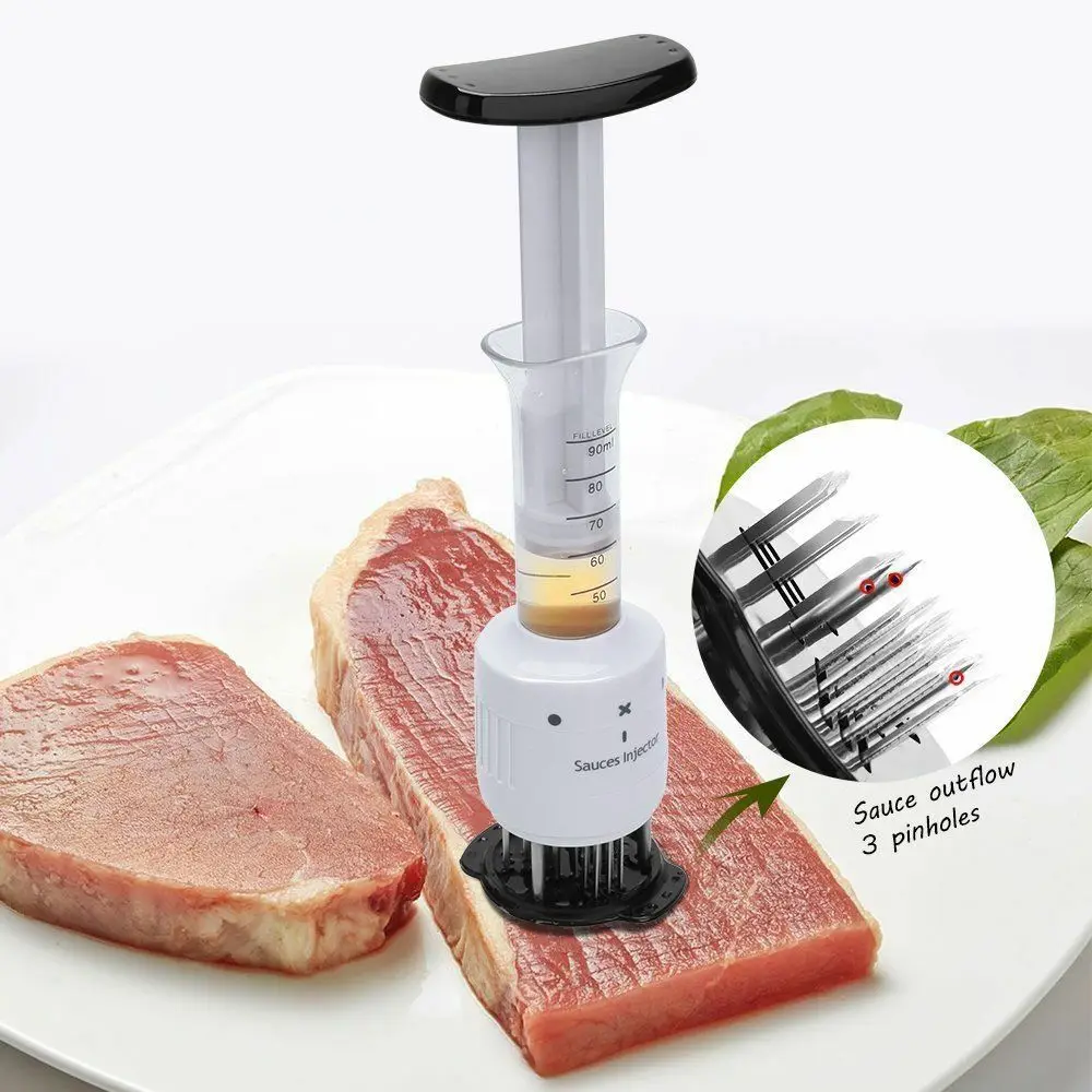 

Professional steak meat syringe hammer needle flavor marinade sauce tool kitchen gadgets