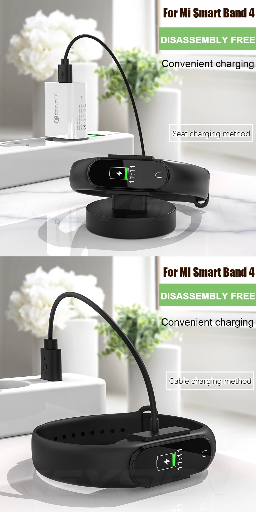KEYSION разборка быстрая зарядка кабель для Xiaomi Mi Band 4 global USB зарядное устройство зарядная док-станция для Xiaomi Mi Smart Band 4