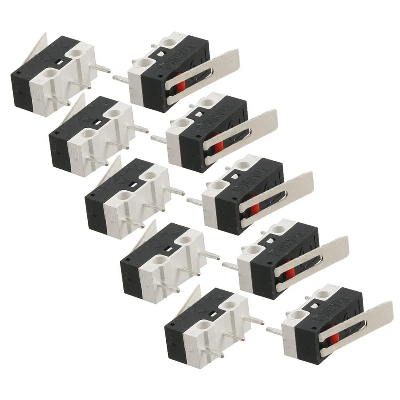 

10 Pcs AC 125V 1A SPDT 1NO 1NC Momentary Long Hinge Lever Micro Switch