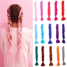 Natifah Jumbo вязанные крючком косички синтетические плетеные волосы коробка косички 24 дюймов Розовый Золотой Серый Цвет для женщин