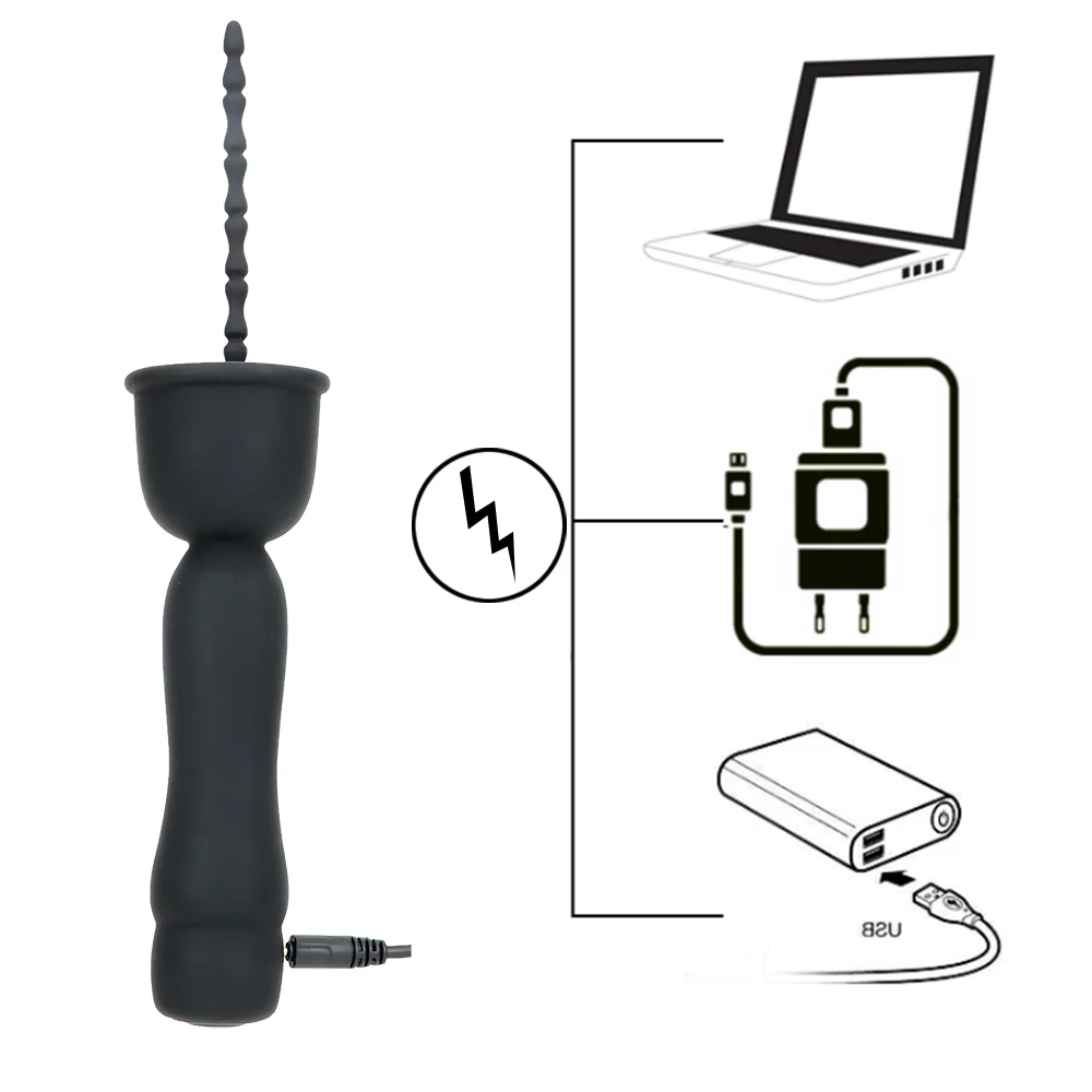 IKOKY 16 Mode Vibrator Silicone Penis Plug Male Chastity Device Urethral Dilators Catheters Sounds Sex Toys for Men Masturbation