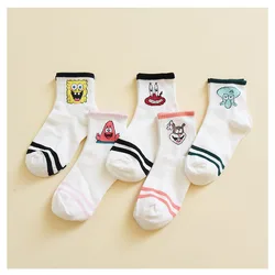 Harajuku White Funny Socks Unisex Different Colors Female Cute Socks Female Design School Student Korean Style Socks With Print