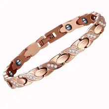 Браслет из нержавеющей стали в форме буквы power energy health bracelet3 в 1 Магнитный Германий здоровый браслет со стразами для женщин