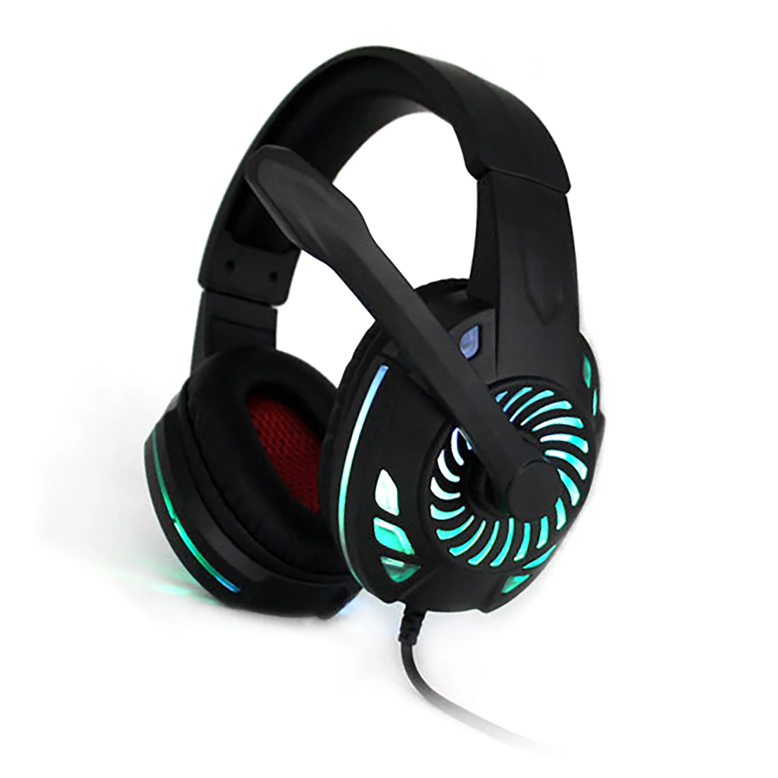 USB Wired LED Luminous Stereo Sound Headset Gaming Headphone with Microphone