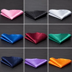 Men Cravat Fashion Handkerchief Black Formal Solid Paisley Pocker Square Suit Business Wedding Party Leisure Hanky Accessories