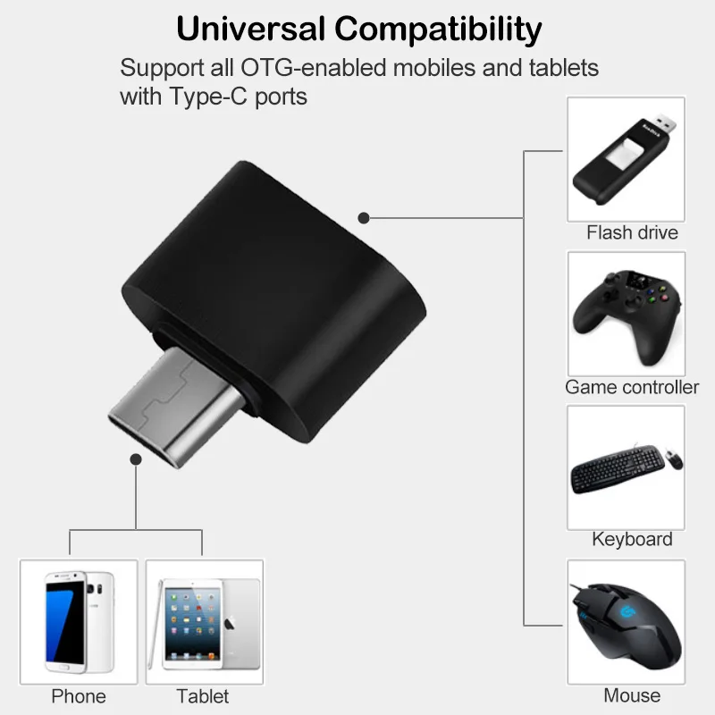 Адаптер OTG Mini USB Type C для Samsung Huawei конвертер данных Xiaomi Redmi флэш накопитель 50