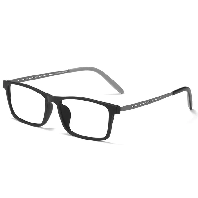 YIMARUILI 8822T Ultra-light High Qualit Flexible Square Pure Titanium Eyeglasses Optical Prescription Myopia Men Glasses Frame Black Gray