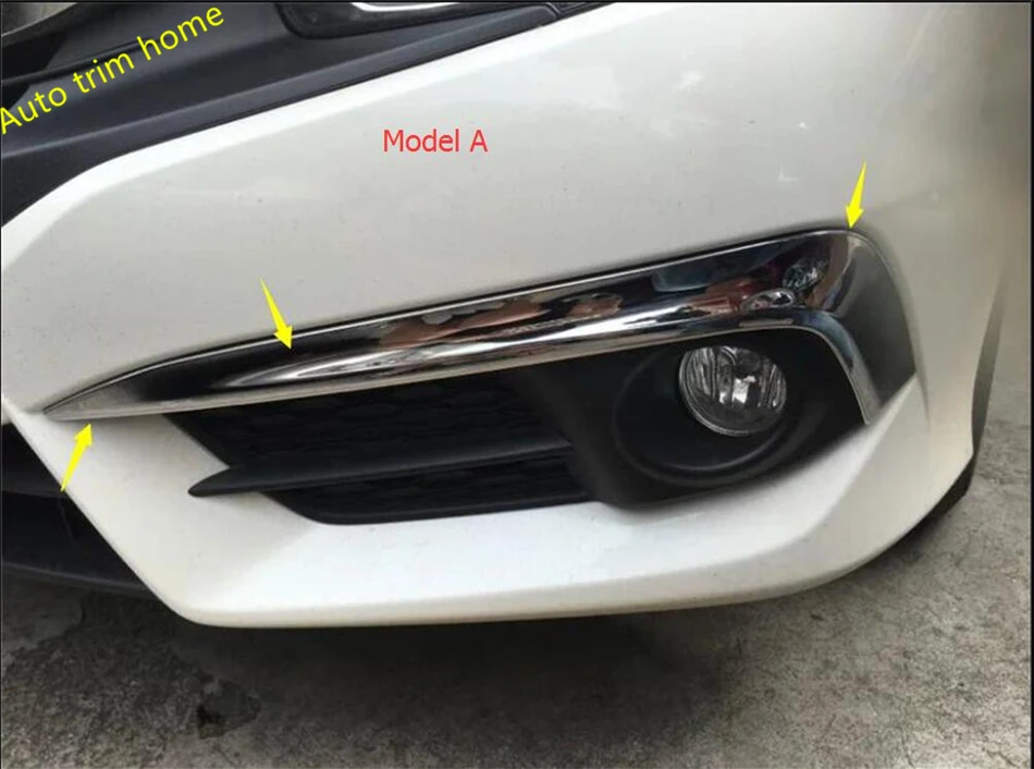 

Front / Rear Bumper Fog Lights Lamps Ring Eyelid Eyebrow Strip Cover Trim Fit For Honda Civic 2016 2017 2018 ABS Chrome Exterior