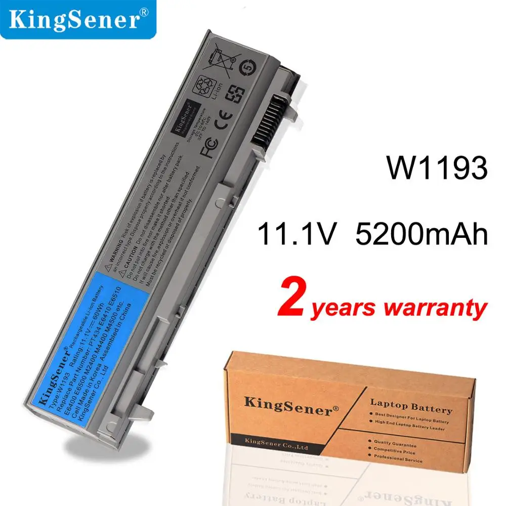 Аккумулятор KingSener W1193 для ноутбука DELL Latitude E6400 E6410 E6500 E6510 KY265 KY266 KY268 M4400 M6400 PT434 PT436 PT437