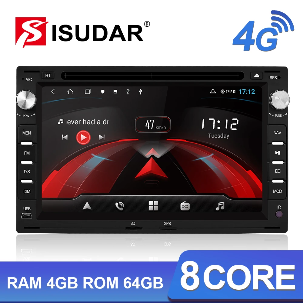 Автомагнитола Isudar H53 2 Din Android для VW/Volkswagen/Passat B5/Golf/Skoda Восьмиядерный процессор ОЗУ 4