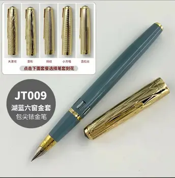 

Wing Sung 601A Vacumatic Fountain Pen Lake Blue With Ink Window Ink Pen Fine Nib Golden Cap Stationery Office school supplies