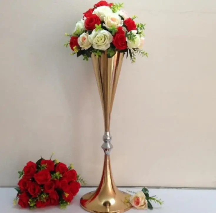 

70 см высокие Золотые/черные металлические Свадебные центральные части, столешница для цветов, дорожные свинцовые держатели для цветов 10 шт./лот SN1536