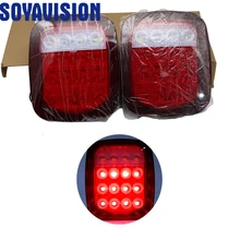 Um par conduziu o conjunto da luz da cauda direita e esquerda para 76-06 jeep cj/wrangler yj/tj lâmpada traseira conduziu a luz da cauda com freio running