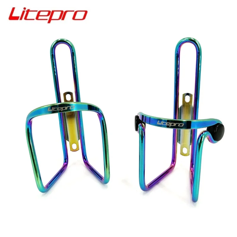 Folding Bike Bottle Holder Aluminum Alloy Titanium-Plating MTB Road Bicycle Kettle Cage Water Bottle Rack Litepro