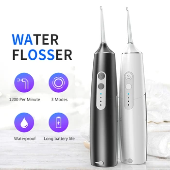 

3 Modes Oral Irrigator USB Rechargeable Water Floss Portable Dental Water Flosser Jet 195ml Irrigator Dental Teeth Cleaner