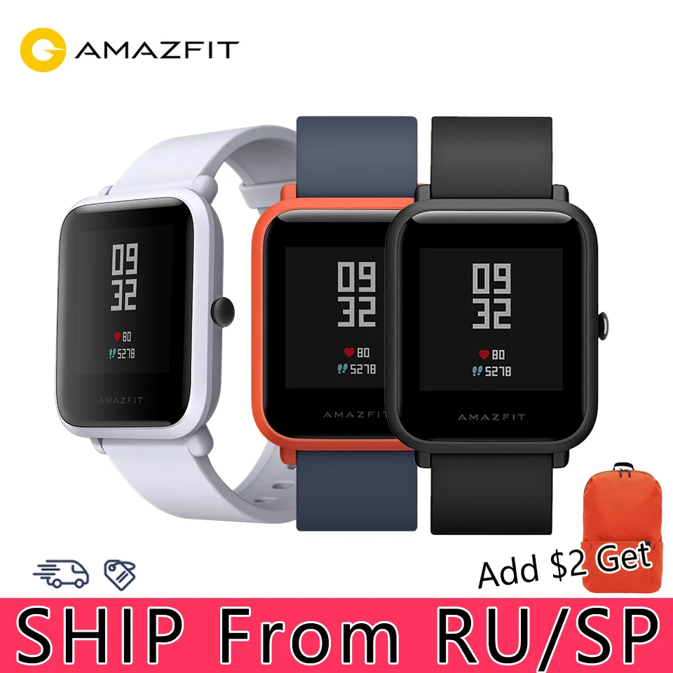 Xiaomi SmartWatch Amazfit Bip gps Huami 3ATM водонепроницаемые Смарт-часы Amazfit beep 45 дней в режиме ожидания спортивные PK GTR приложения