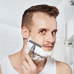 Matte Black Safety Razor Fits All Double Edge Razor Blades Eco Friendly Shaving Razor,Made Of Bamboo&Copper,Zero Waste