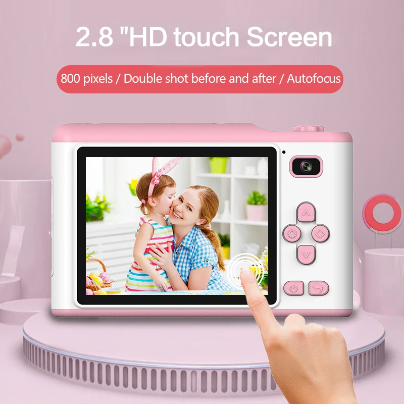 2,8 дюймов сенсорный экран детская мини камера 8MP двойной объектив Цифровая камера для детей подарок на день рождения Поддержка видео запись
