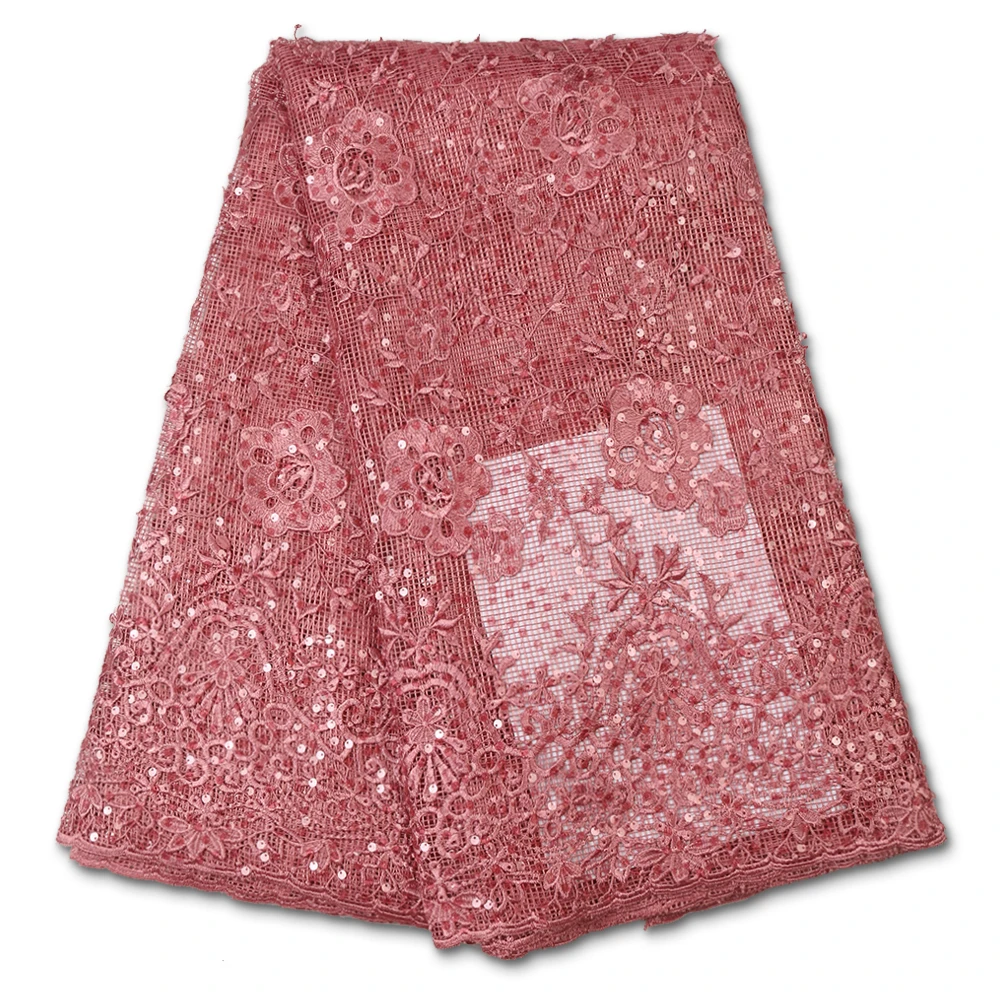 

African Sequins Lace Fabric 2020 High Quality Lace French Tulle Lace Fabric For Wedding Nigerian Lace Fabrics Sewing YA3597B-6