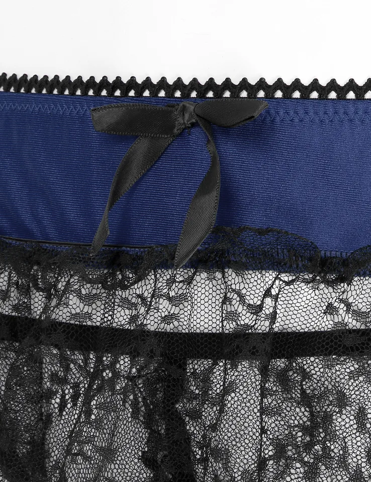 Sissy Abbigliamento Per Gli Uomini Sexy Sissy Lingerie Pizzo Biancheria Intima Degli Uomini Reggiseno Mutandine Crossdress Gamba Anello Cinghia Perizoma Pura Erotico Elasti, Nero , S