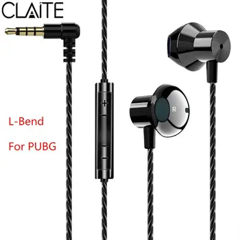 

CLAITE F16 3.5mm Metal Earphone Stereo Bass Line Control In Ear L-Bend Gaming Music Earbuds For PUBG Phone PC Huawei Xiaomi