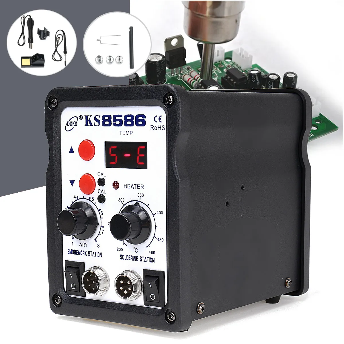 

Hot Air Soldering Station Rework station Mobile phone Repair Tools Hot Air Kit Rework Station Iron Soldering Solder Holder 750W