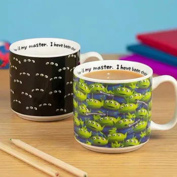 

Three eyes strange ceramic color changing mugs cartoon hot color changing cup