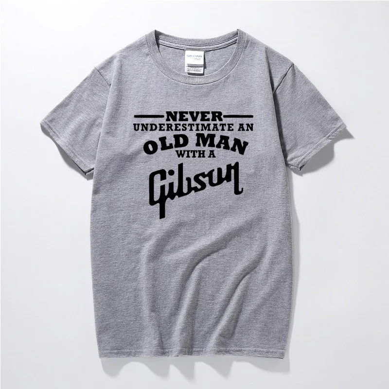 Гитара gibson Never underassed an Old Man Мужская футболка Топ уличная Модная хлопковая футболка с коротким рукавом