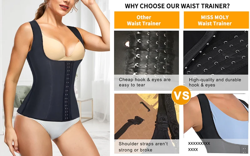 Women's Latex Underbust Waist Trainer Shapewear Cincher Corset Body Shaper Steel Bone Corset Slimming Vest Plus Size Girdle Belt spanxs