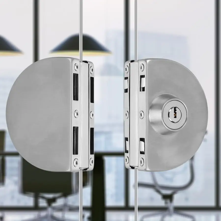 

Stainless Iron Double Glass Door Lock Latch Semi-Circular for Home Security Accessories high quality