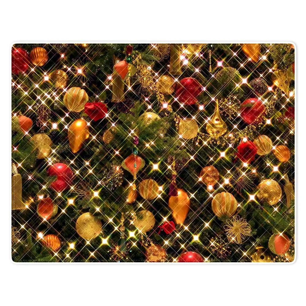 

HommomH Blanket Soft Comfort lightweight well made Nap Sofa Bed Travel Warm Plush Throw Christmas Tree Hung With Gift Ornaments