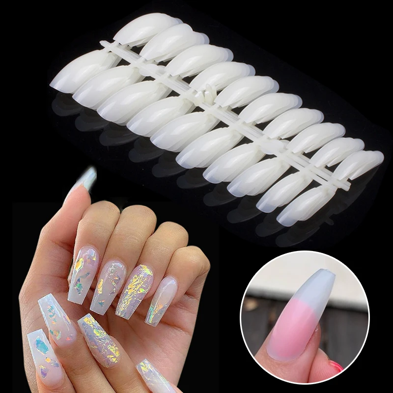 100 шт. в упаковке накладные ногти форме балерины искусственный гроб советы для