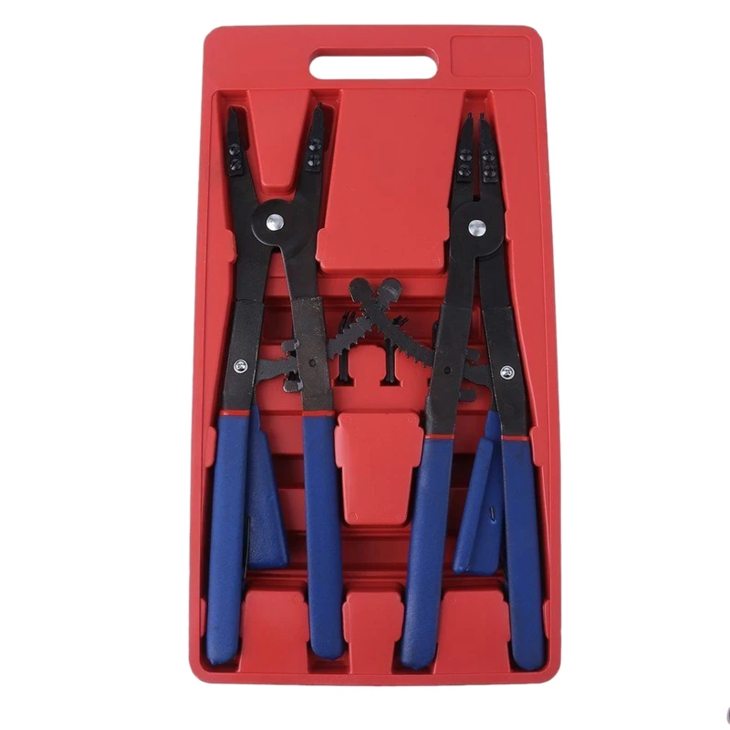 

16Inch Heavy Duty Circlip 2 Pliers 12 Tips Set Snap Ring Retaining Ratchet Snap Ring Plier Set