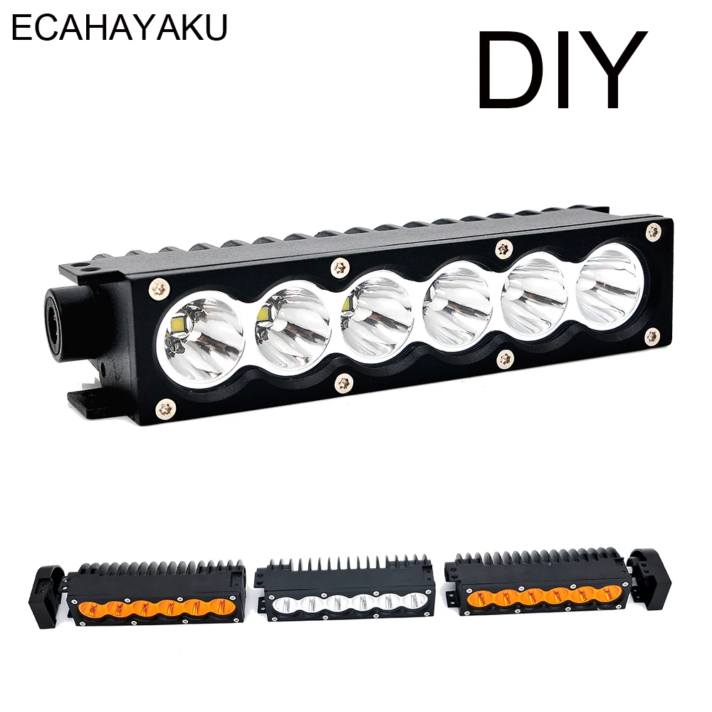 

ECAHAYAKU 7 inch Single Row Car LED Light Bar 6x5W Diode 30W DIY Led Light Bar 6500K 4300K for Offroad SUV Truck Trailer ATV 4WD