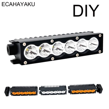 

ECAHAYAKU 7 inch Single Row Car LED Light Bar 6x5W Diode 30W DIY Led Light Bar 6500K 4300K for Offroad SUV Truck Trailer ATV 4WD