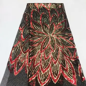

New 2020 African Sequin Tulle Lace Fabric High Quality French Net Lace Fabric Organza Embroidery Nigerian Lace Fabric Wedding