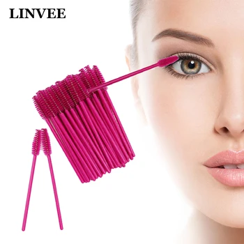 

Eye Lashes Cosmetic Brushes for Eyelash Extension Eyebrow Applicator 50/100 Pcs Individual Disposable Lash Makeup Brushes Tools