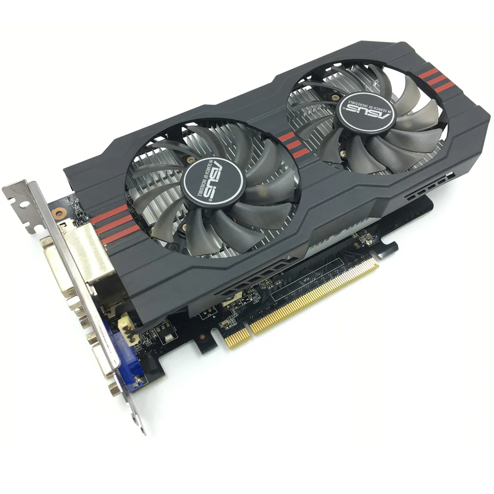 ASUS, оригинальная Видеокарта GTX 750 Ti, 2 Гб, 128 бит, GDDR5, видеокарты для nVIDIA Geforce GTX 750Ti, используемые карты VGA 1050, GTX750 TI