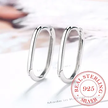 

100% Real 925 Sterling Silver Geometric Stud Earrings For Women 2020 Korean Romantic Earring Brincos pendientes