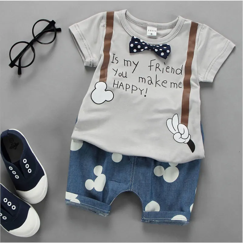 

Summer Newborn Baby Boys Clothing Sports Suit T-shirt Tops + Jeans Sets Boy Child Clothes Costumes Toddler Boys Kids Sets 40
