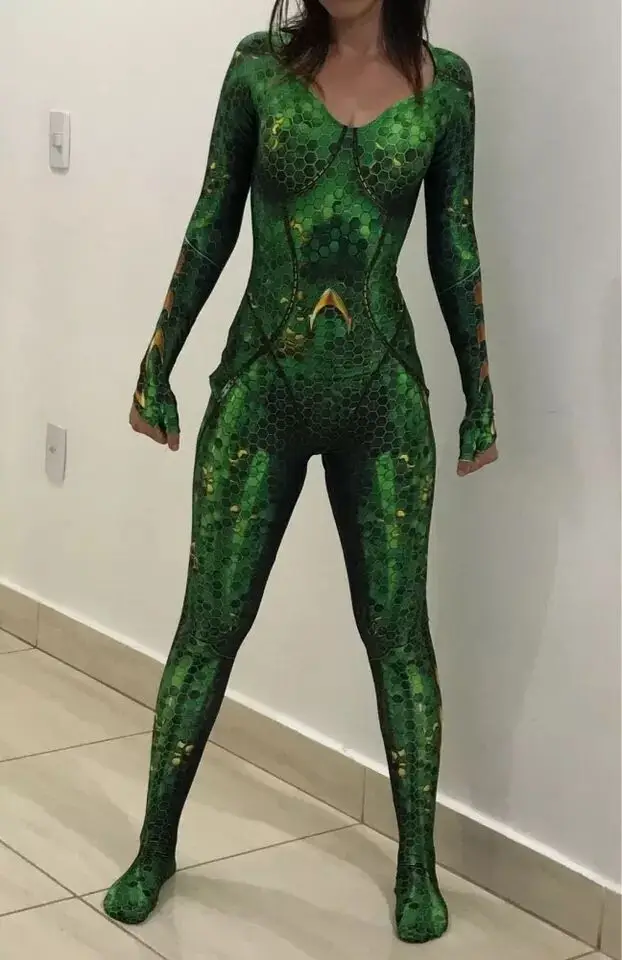 3D print green sex Women Long Sleeve Jumpsuit Sexy Elastic Leggings Stage Costume Singer Birthday Party Rompers