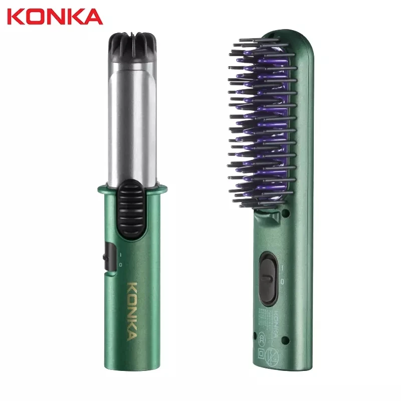 

KONKA Hair Curler Curling Iron Air Curler Hair Straightener Curler Hot Air Spin Ceramic Rotating Rollers Comb Hair Curler Tools