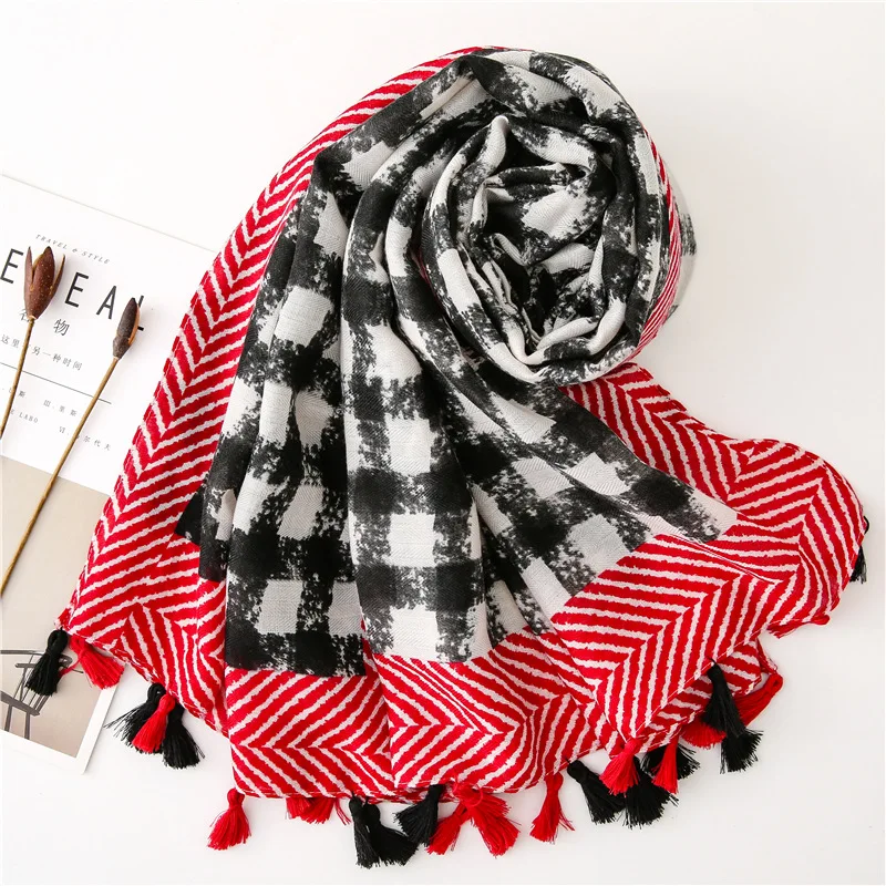 KYQIAO черный шелковый шарф Элитный бренд женский платок на голову женская на осень-зиму Мексика Стиль хиппи в этническом стиле с длинными рукавами и рисунком шарф, кашне - Цвет: style 7