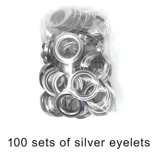 (14mm17mm20mm)50 sets Eyelet Buttons and Installation Tools  Shower curtain holes Rivets Hole Metal Eyelets DIY Tablecloth holes 100 sets eylets