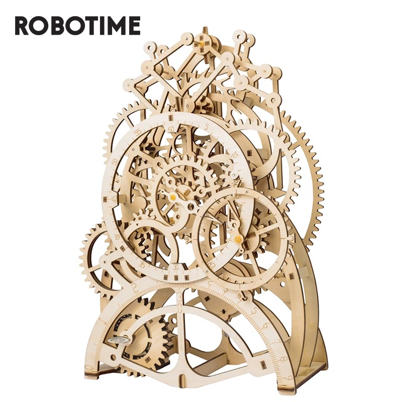 Robotime ROKR DIY 3D деревянная головоломка Механическая Шестерня привод маятниковые