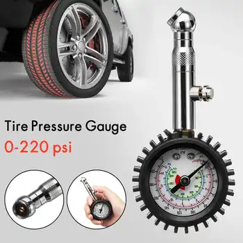 

220PSI Tire Tyre Air Pressure Gauge Dial Meter For Auto Car Vehicle Motorcycle Motorbike Automobile