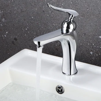 

Bathroom Basin Faucets Hot Cold Mixer Tap Single Hole bath washing faucet chorme brass faucet hot sale